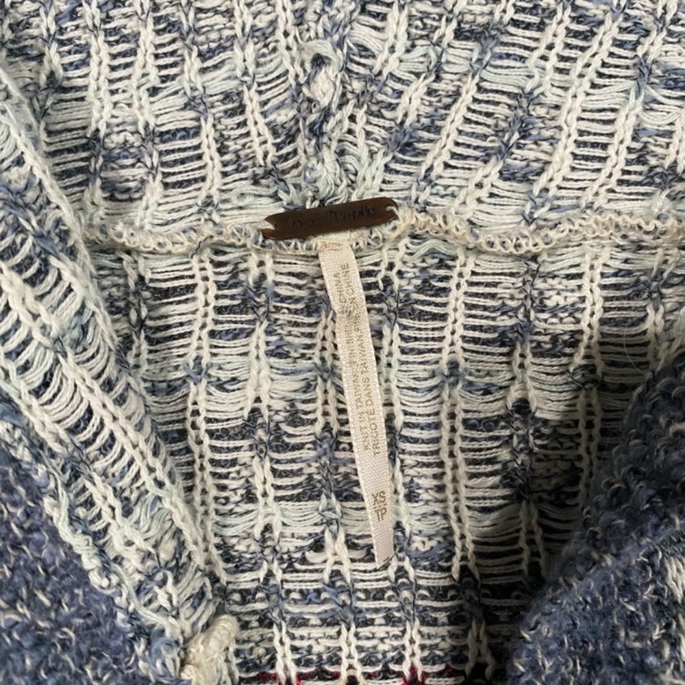 FREE PEOPLE 🇺🇸 Americana Star Pattern Hooded Cardigan Sweater - Picture 12 of 13